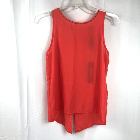 Renee C. Orange Studded Back Sleeveless Top S NWT - Picture 2 of 8